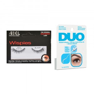 Kit Pestañas Wispies Demi Black + Adhesivo Ardell