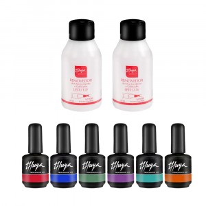 6 Esmaltes On Off + 2 Removedores x120 ml Thuya