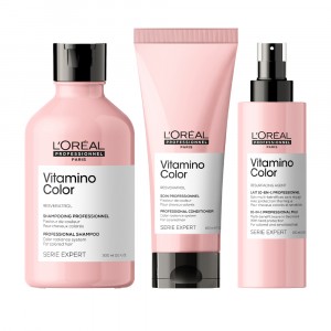 Kit Shampoo + Acondicionador + Spray 10 en 1 Vitamino Color Serie Expert L'Oréal Professionnel