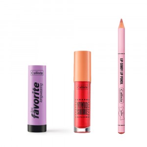 Kit Lapiz Lip Candy + Labial Lips Favorite + Lipgloss Vivid Shine Callista