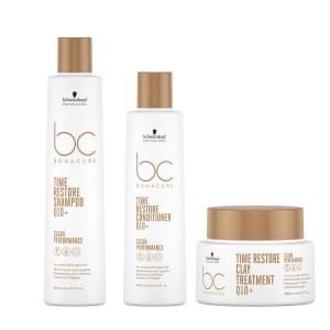 Shampoo 250ml + Acondicionador 200ml + Tratamiento 200ml Q10+ Time Restore Bonacure Schwarzkopf