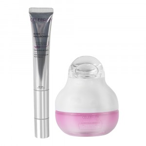 Set Facial Crema Ácido Hialurónico Hidratante x50g + Crema Gel Correctora Para Contorno De Ojos x20g Celebrity