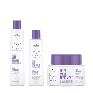 Kit Shampoo 250ml + Acondicionador 200ml + Tratamiento 200ml Frizz Away Bonacure Schwarzkopf