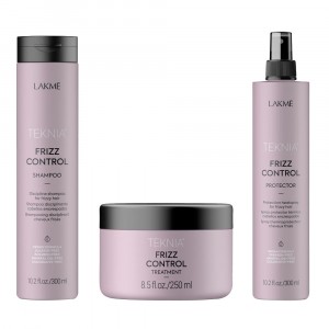 Pack Disciplinante Chico Shampoo + Tratamiento + Spray Protector Termico Control de Frizz Teknia Lakme