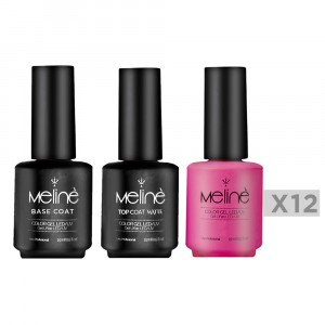 Kit 12x Esmaltes Meliné Semipermanentes + Base y Top