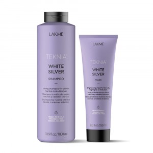 Shampoo y Máscara Tonalizador de Rubios y Mechas White Silver Lakme